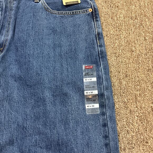 NEW Levis 505 Men's Regular Fit Jeans Blue Denim 42x32 Brand New - Picture 4 of 12